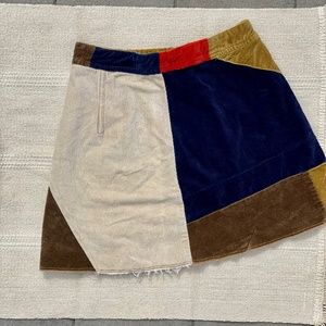 Patchwork Corduroy Skirt